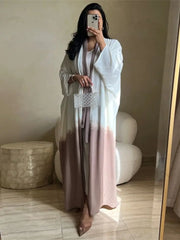 Tie Dyeing Color Open Batwing Kimono Abaya Dubai Muslim