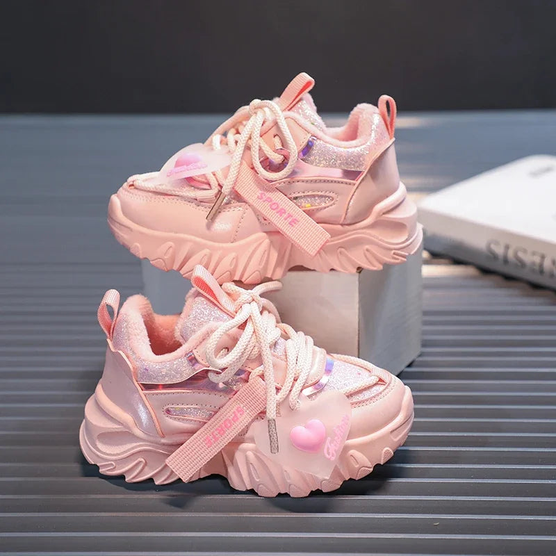 Sport Shoes for Kids Girls Cute Princess Non-slip Light Children Fashion Casual Sneakers