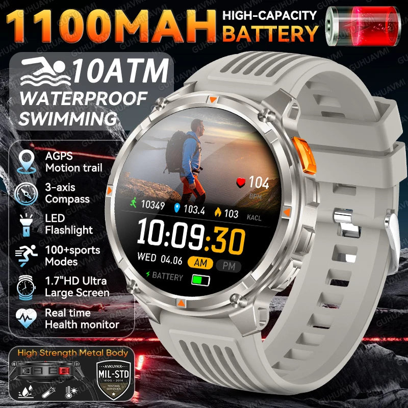 2026 New T-Rex3 Pro GPS Tracker Smartwatch Men 120-Day Standby 1100mAh Clock Rugged Outdoor Sport 10ATM Waterproof Call Watches