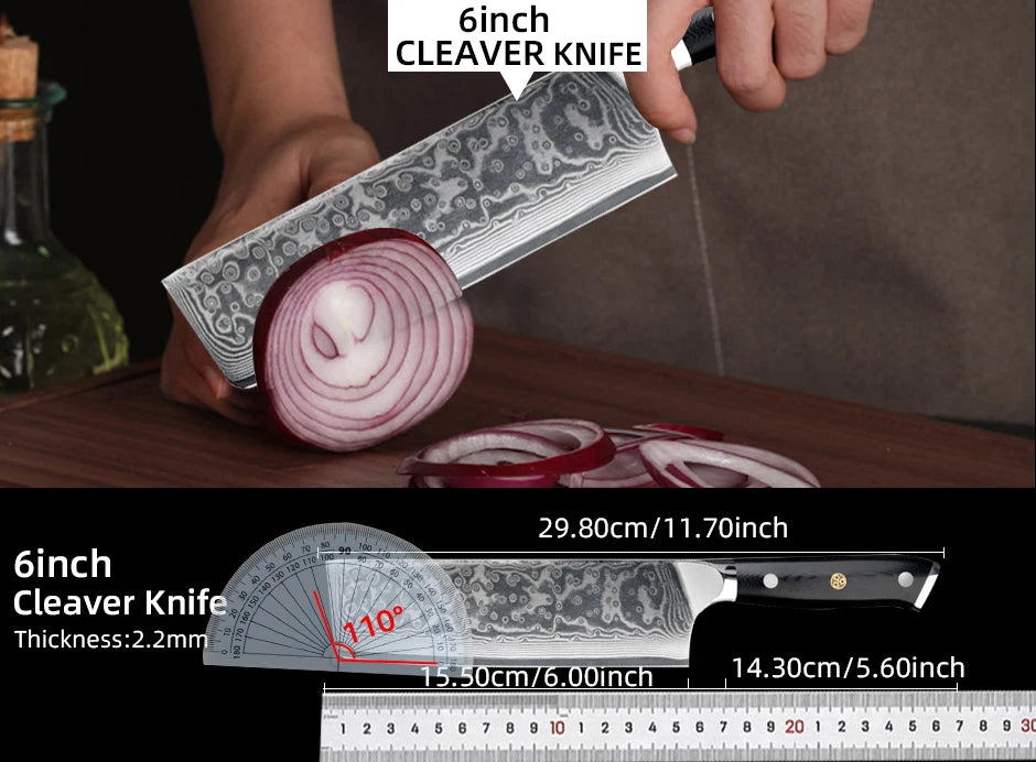 Damascus Kitchen Knives Set Japanese Chef Kitchen Knives VG10 67 Layer Stainless