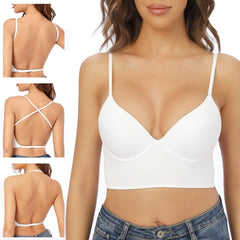 Bra Backless Women Summer Bras Low Cut Plunge Brassiere Open Back