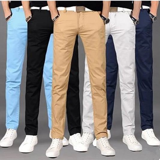 Casual Pants Men Cotton Slim Fit Chinos Fashion Male Brand Clothing Plus Size Trousers