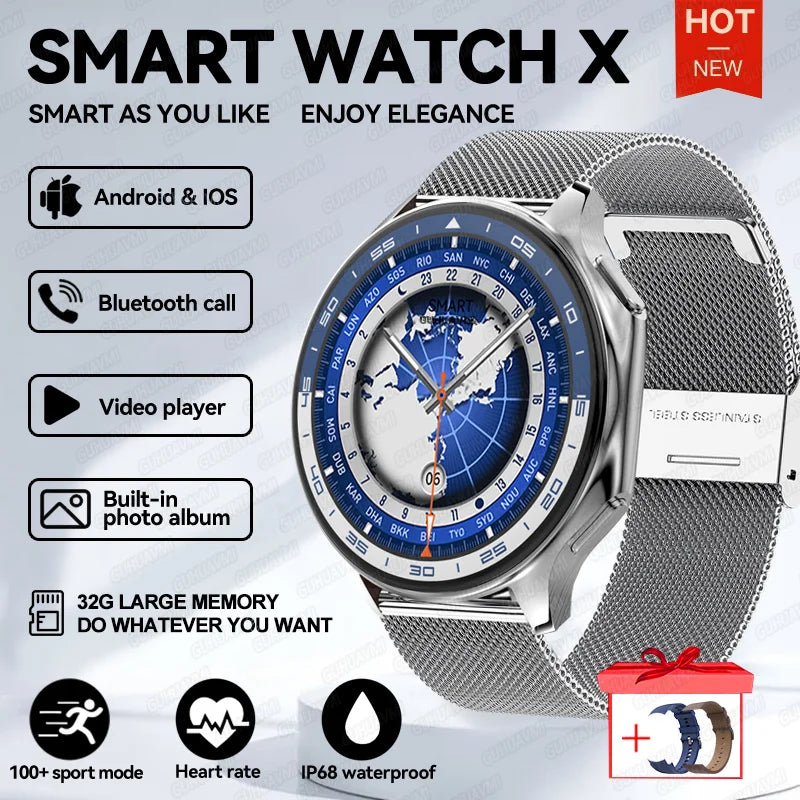 2025 Men High-End Business Watch For IOS OPPO Watch X 4G Large Memory Video playback Smartwatch Sport Fitness Waterproof Watches
