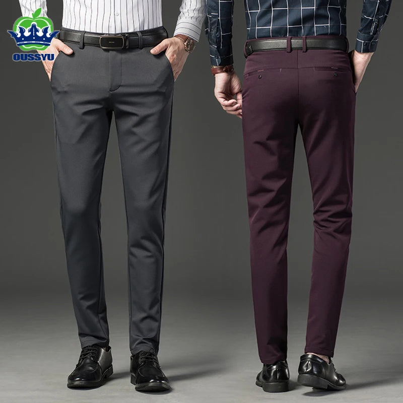 Men's Business Straight Casual Suit Pants Classic Fashion Formal Wear Slim