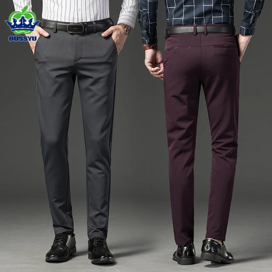 Men's Business Straight Casual Suit Pants Classic Fashion Formal Wear Slim