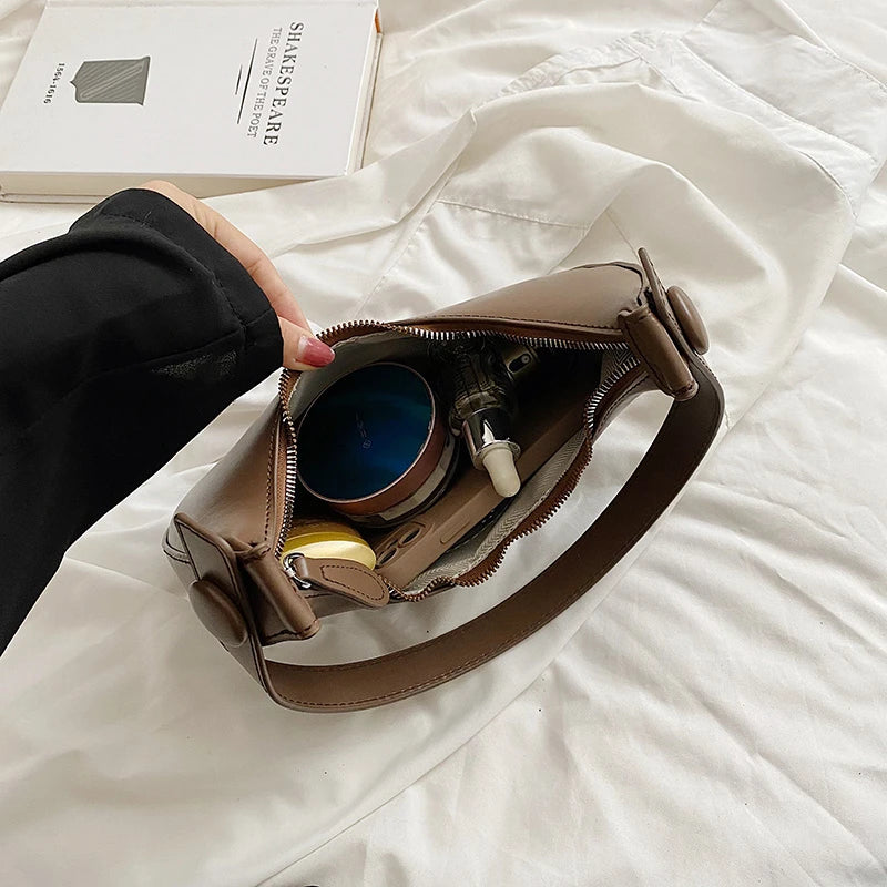 Fashion Armpit Bags for Women Cute Half Crescent Bag Leather PU Purses