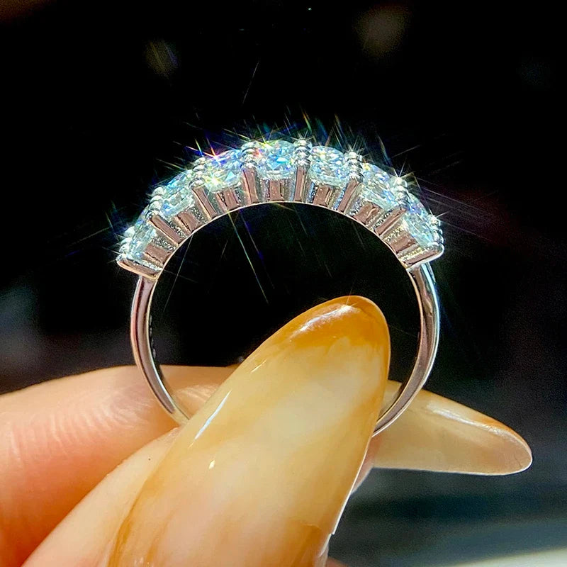 GRA 1.4ct Real Moissanite Diamond Eternity Ring for Women 925 Sterling Silver Daily Party Gorgeous High Quality Fine Jewelry