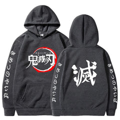 Demon Slayer Hoodies Men Fashion Letter Graphic Printed Sweatshirts Women