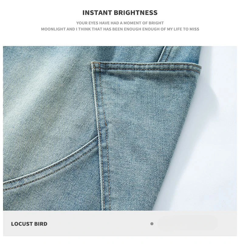 Baggy Denim Shorts Fashion Casual Straight Harajuku Jeans