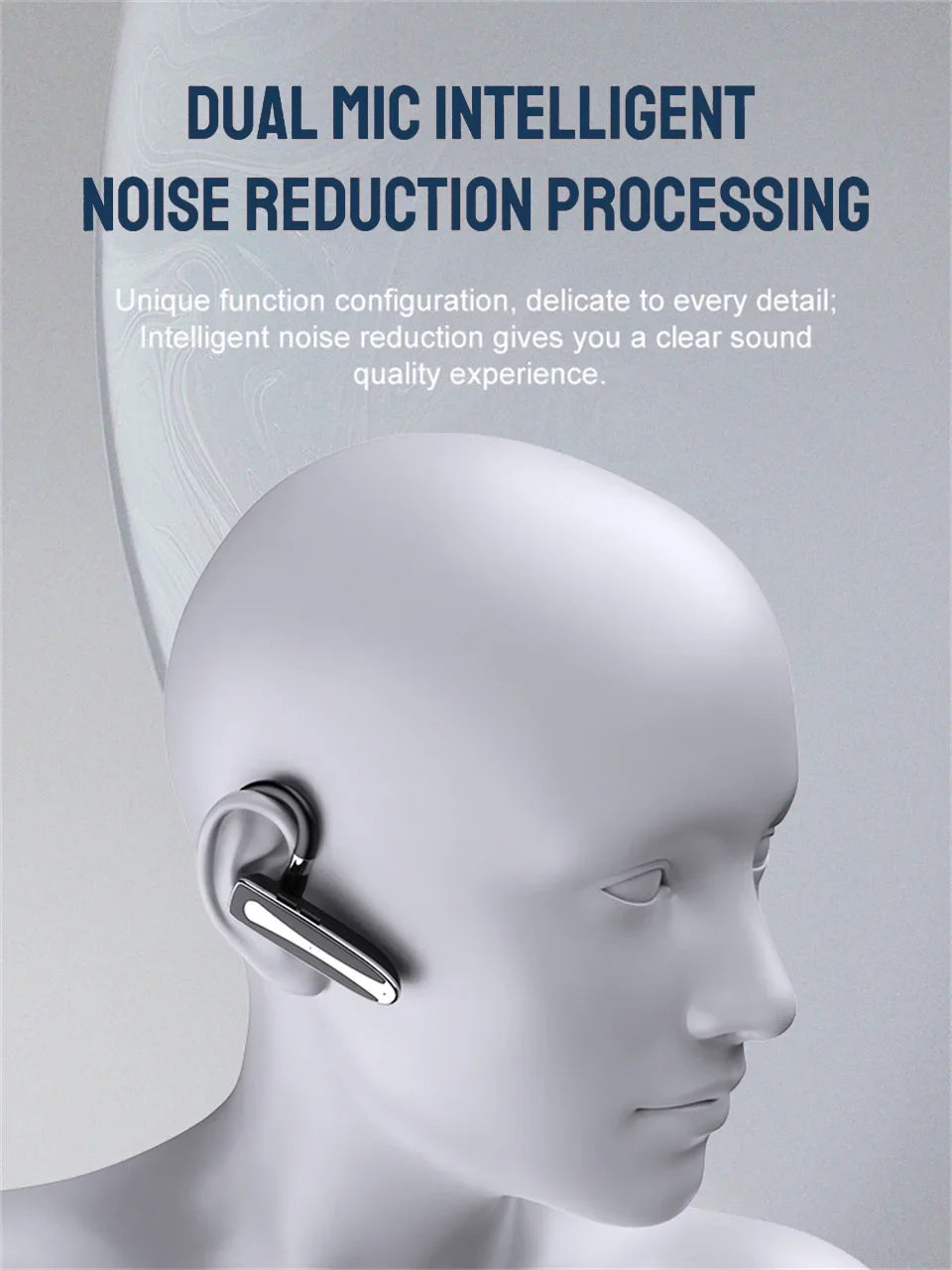 Wireless Bluetooth Headphones With Microphon Earphone ENC Noise Cancelling Handsfree Talking Headset Busines Auriculares Driving