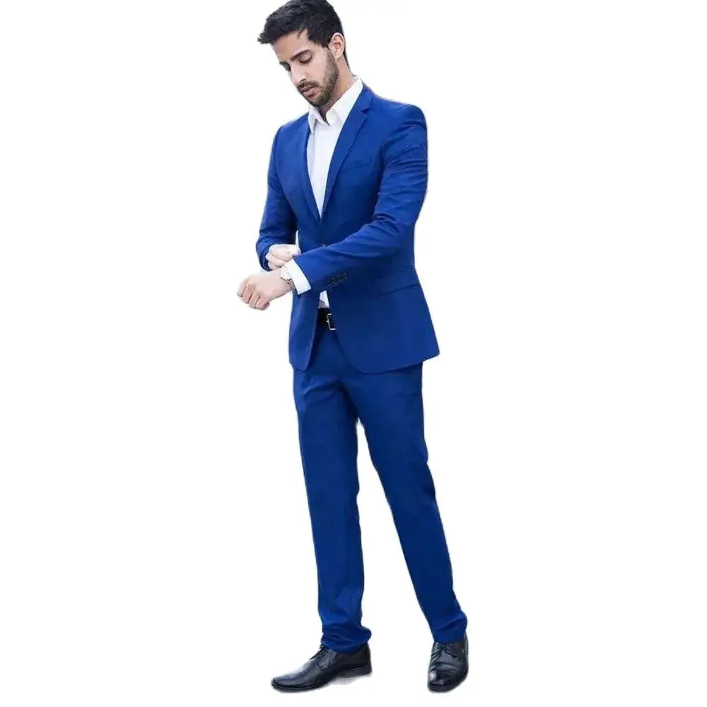Tuxedo for Mens: Blue Men Suits Slim Fit Casual Single Breasted Notch Lapel
