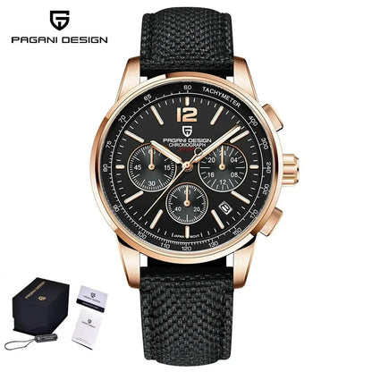 PAGANI DESIGN 2024 New Fashionable Luxury Casual Men's Quartz Watch VK63 100M Waterproof Sapphire Glass Stainless Steel Watch