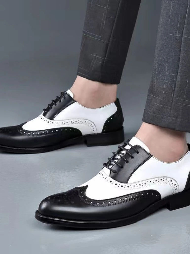 Leather Brogues Men Big Size Fashion Wedding Party Men Dress Shoes Italian Designer Male Drivng Formal Shoes Lace Up Men Oxfords