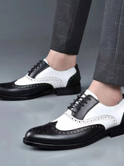 Leather Brogues Men Big Size Fashion Wedding Party Men Dress Shoes Italian Designer