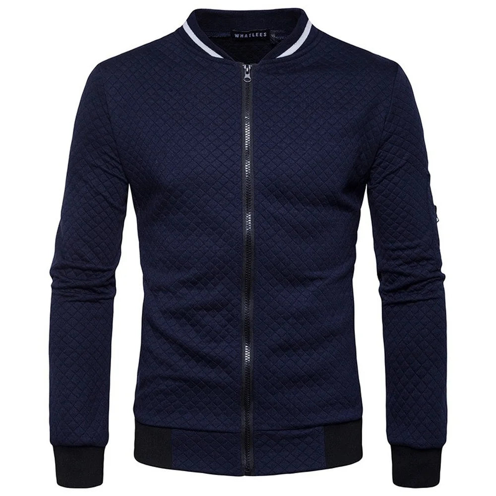 Plush Zip stand collar casual Jacket Men's Street Windbreaker Coat Men