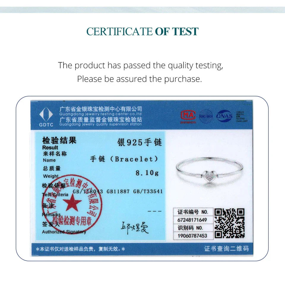 BAMOER Genuine 925 Sterling Silver Charm Glossy Bracelet Heart/Shell Clasp Basic Bangle Star Spacer Beads for Women DIY Jewelry