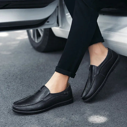 Men Dress Shoes Natural Leather Men's Brand Shoes Sale Formal Shoe Men's Cowhide Italian Genuine Leather Loafers Footwear Casual