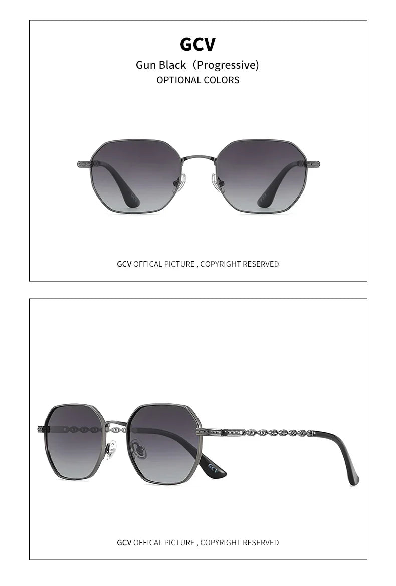 GCV brand classic retro women's rectangular square metal frame glasses, sunglasses, Polarizer lenses，Box Oculos De Sol Gafas