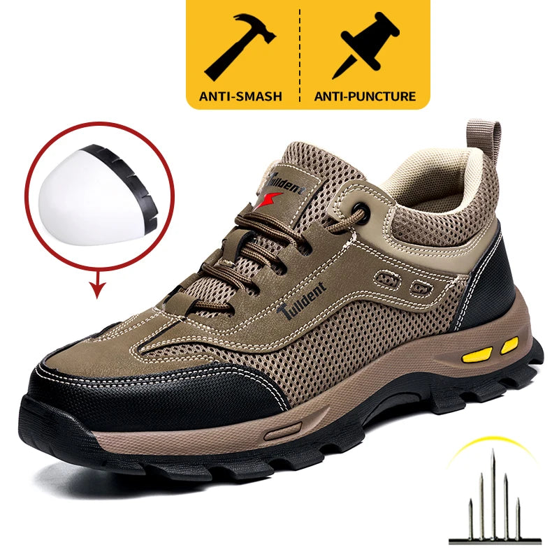Summer work safety shoes, men's puncture resistant work shoes, protective shoes, safety boots, tactical boots