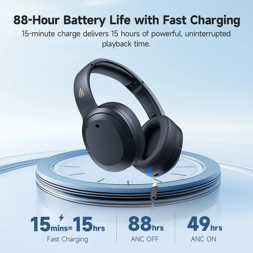 Edifier W820NB Plus(2025 Ver.) ANC Wireless Headphone Bluetooth 6.1 Over-ear Headset -49dB Noise Canelling Earphone Hi-Res Audio