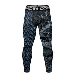 Cody Lundin Men's Jiu Jitsu Spats Stapling Compression Tights Pant Training