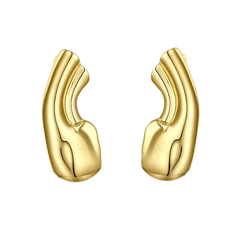 Punk Vintage Half Ear Contour Metal Ear Clip Stud Earrings For Women girls Ear Bones Clip Fashion Earring Jewelry Gift