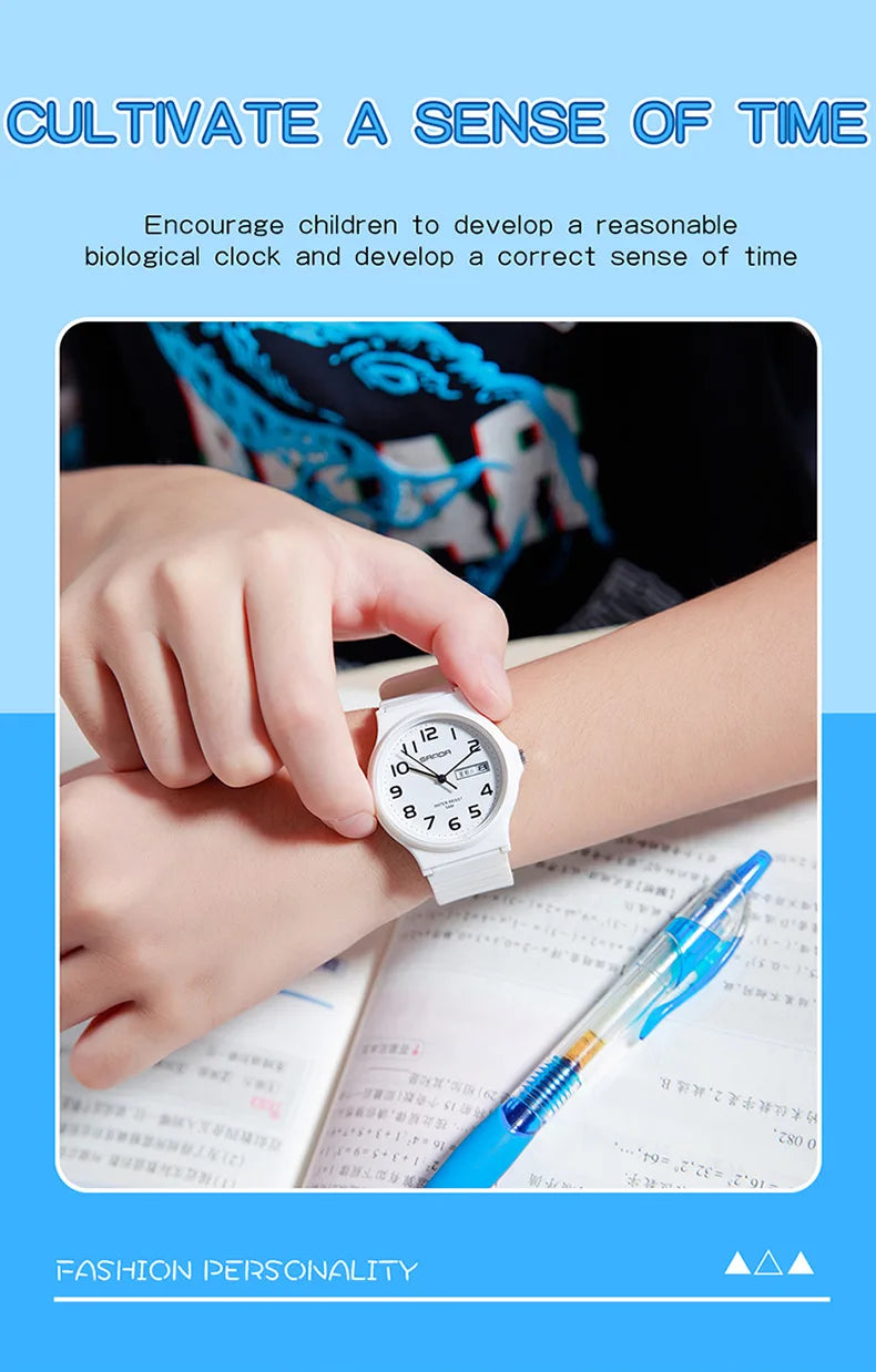 SANDA 9072 Quartz Watch Calendar Light  Weight Minimalism Ladies Women Wristwatches Simple Black Waterproof Watch Clock Reloj