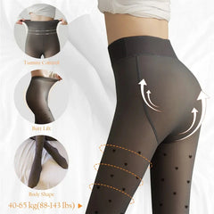 Winter Women Leggings 80/200g Fleece Warm Stockings Skin Effect Tights