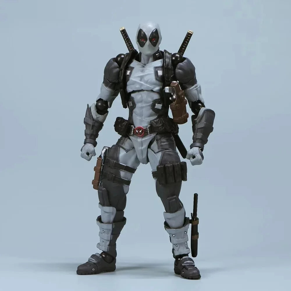 AMAZING YAMAGUCHI Deadpool & Wolverine 2.0 Grey Action Figure Mutants Joint Movable KAIYODO Wade Model Movie Toys for Kids Gift