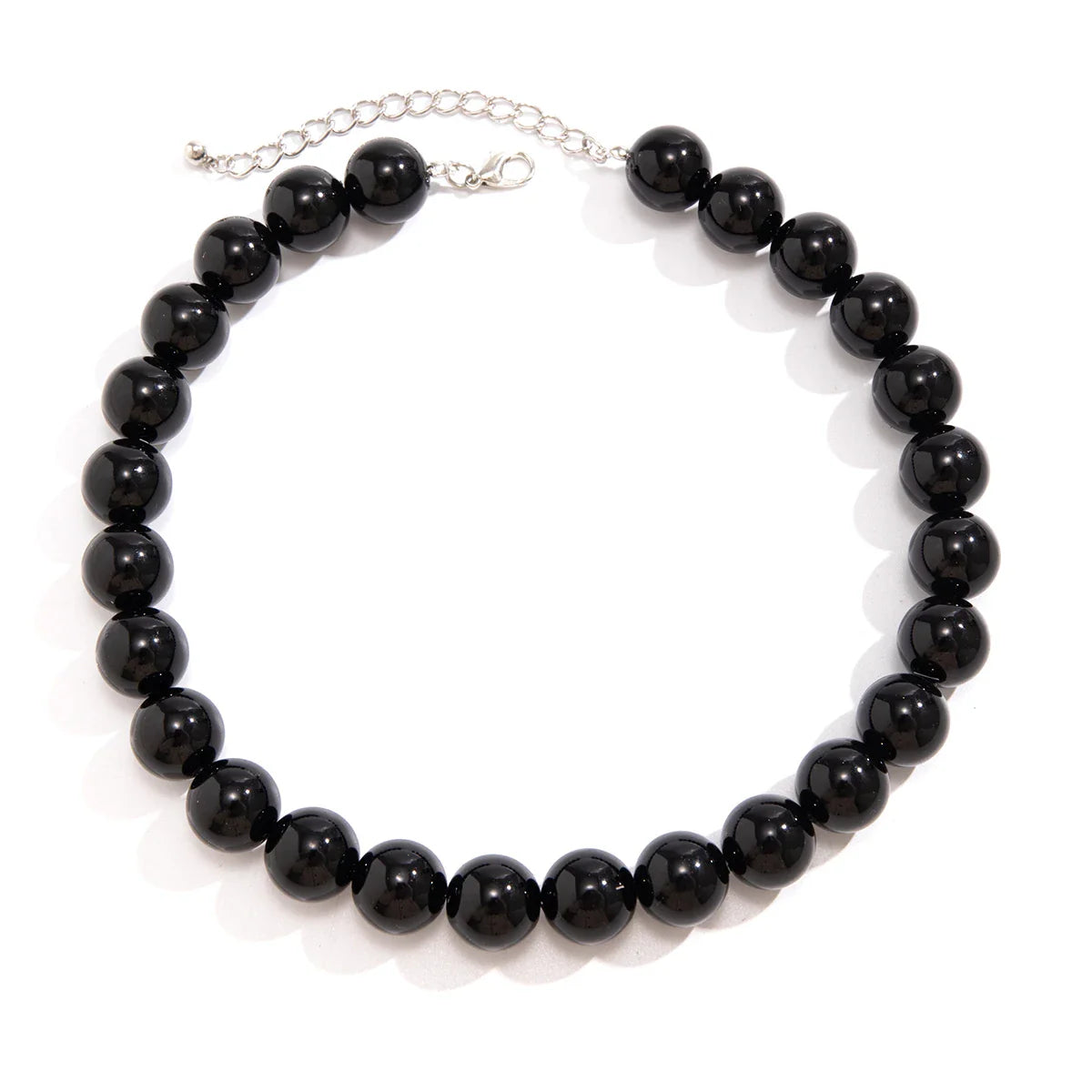 Salircon Gothic Simple Acrylic Red\Black Big Ball Bead Chain Necklace Women's Y2K Korean Clavicle Necklace Trendy Party Jewelry