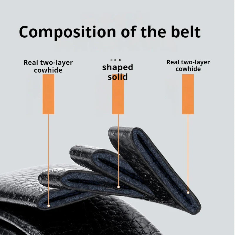 Genuine Cow Leather Automatic Belt For Men Formal Automatic Buckle Belt Genuine Leather Mens business Strap