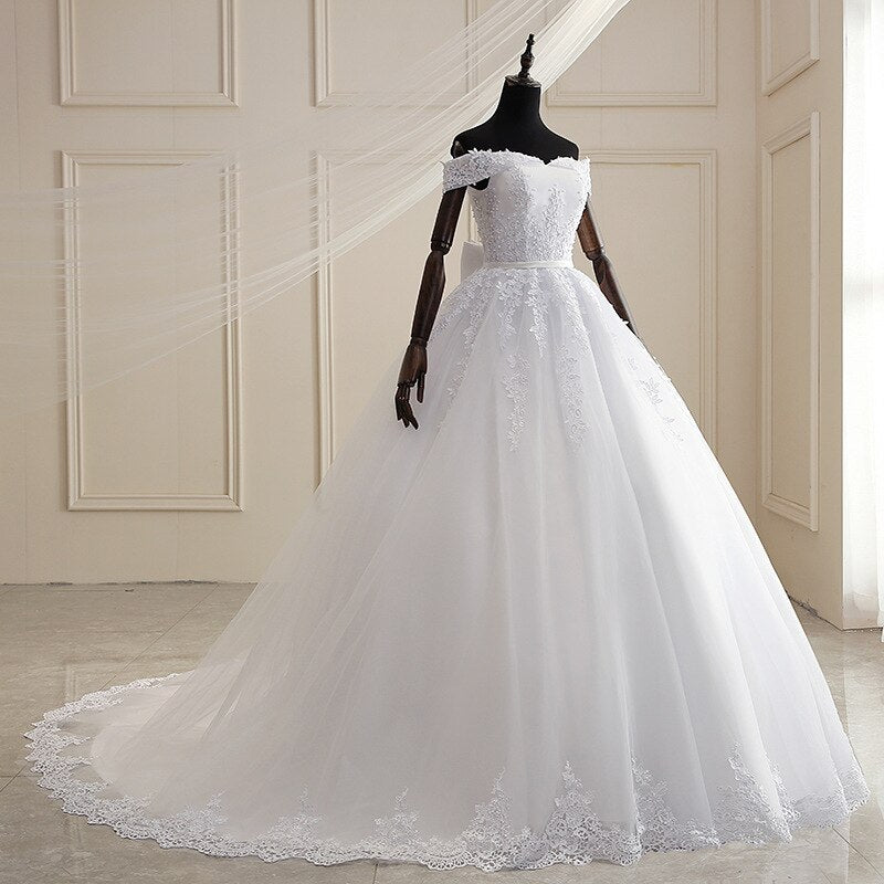 White Bridesmaid Dresses: White Ball Gown Bridal Dress mariage Vintage Muslim