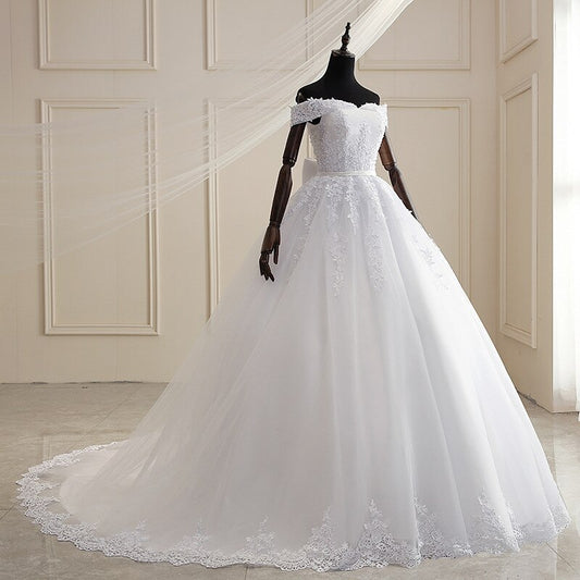 White Bridesmaid Dresses: White Ball Gown Bridal Dress mariage Vintage Muslim