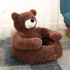 Semi-Enclosed Bear Pet Dog Bed Ultra Soft Cat Bed Detachable Plush Puppy Bed