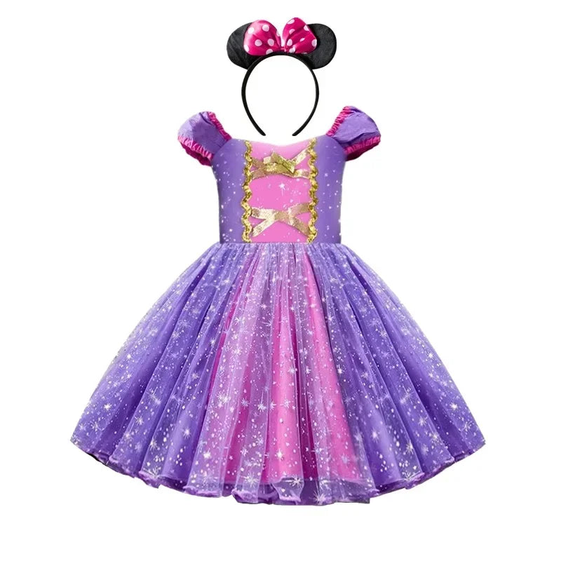 Baby Girls Minnie Mouse Dress for Toddler Clothing 1-5Yrs Kid Cosplay Vestidos Halloween Costume for Kids Christmas Party Dress