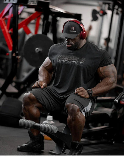 Short Sleeved Fitness American Loose Muscle Tough Guy Top Breathable Sports