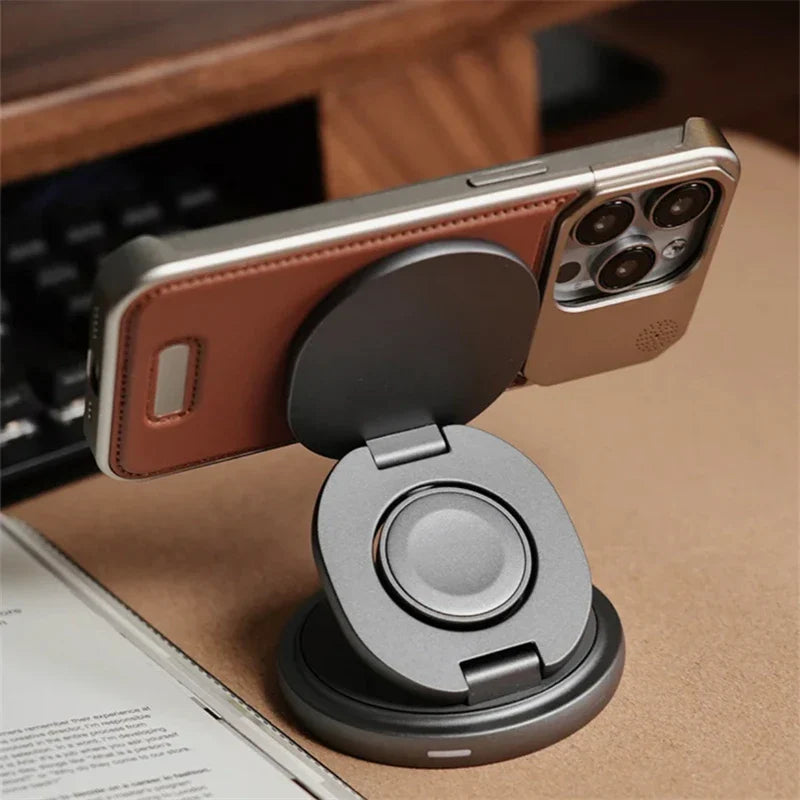 Aluminum Alloy Leather Magnetic Phone Case For iPhone 17 Air 16 15 14 Pro Max Wireless Charging Metal Frameless Shockproof Cover
