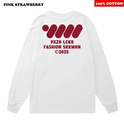 American Casual White T-shirt Men's Autumn 2025 New 100% Cotton Oversize Long sleeved Sports Gym T-shirt Y2k Tops Men clothing