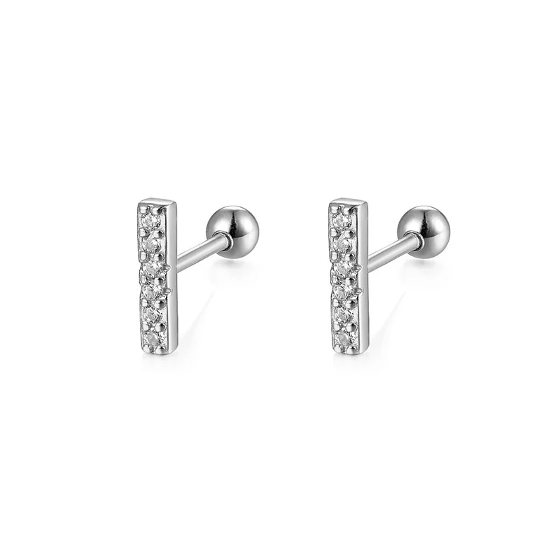 WANTME 925 Sterling Silver Fashion Love Butterfly Romantic Star Crown Screw Stud Earrings for Women Ear Bone Piercing Jewelry