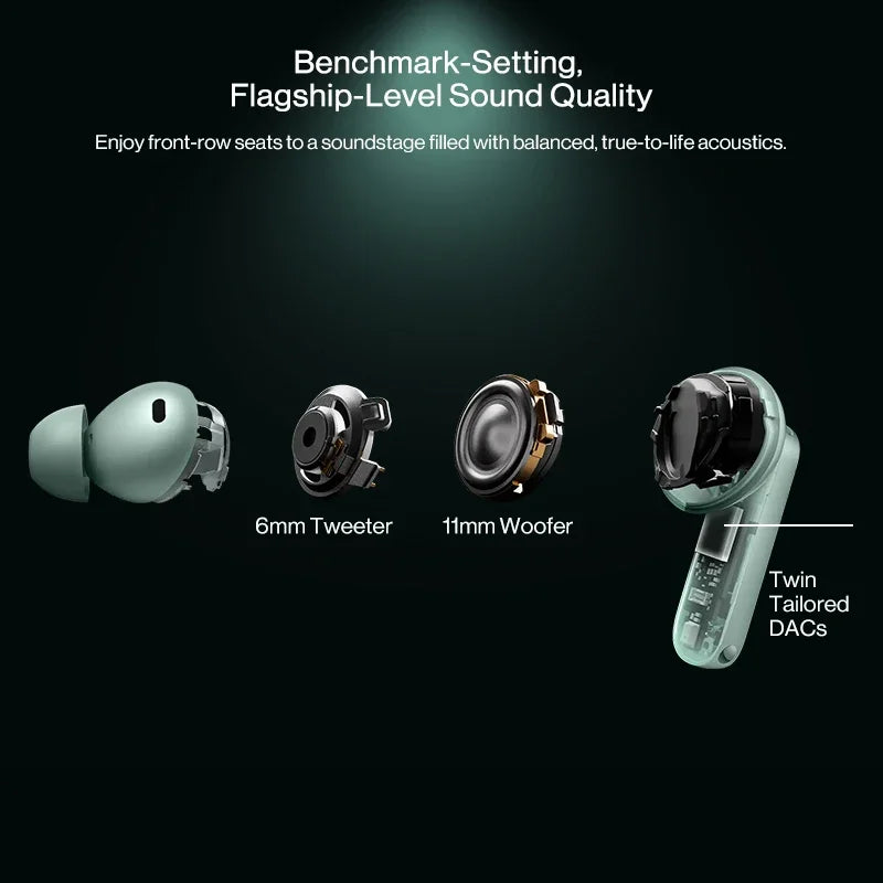 OnePlus Buds 4 Earphones Global Version 55dB ANC AI Call Noise Cancelling Portable Earbuds LHDC 5.0 Wireless Bluetooth 5.4