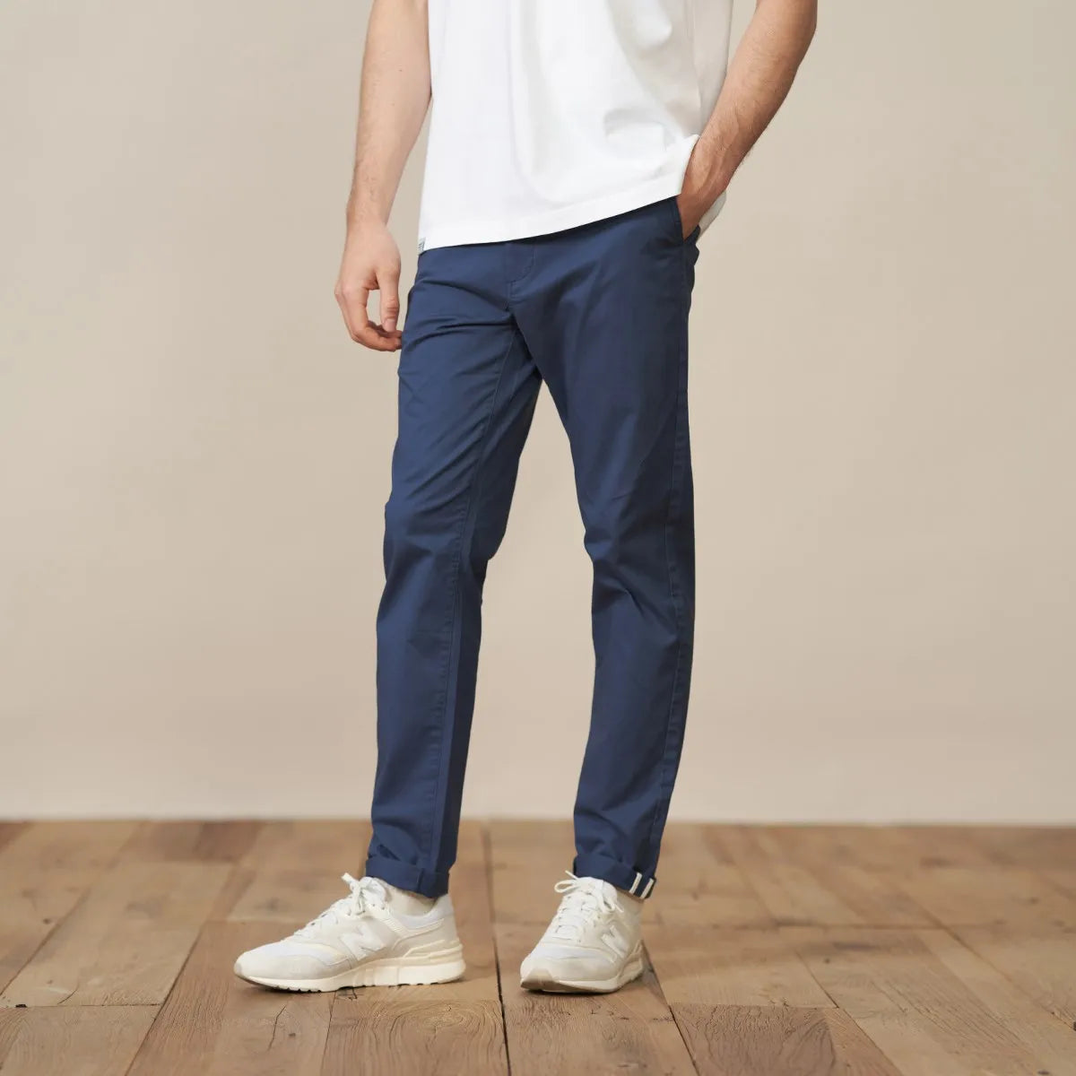 Tapered Pants Men Basic Comfortable Chinos Smart Casual