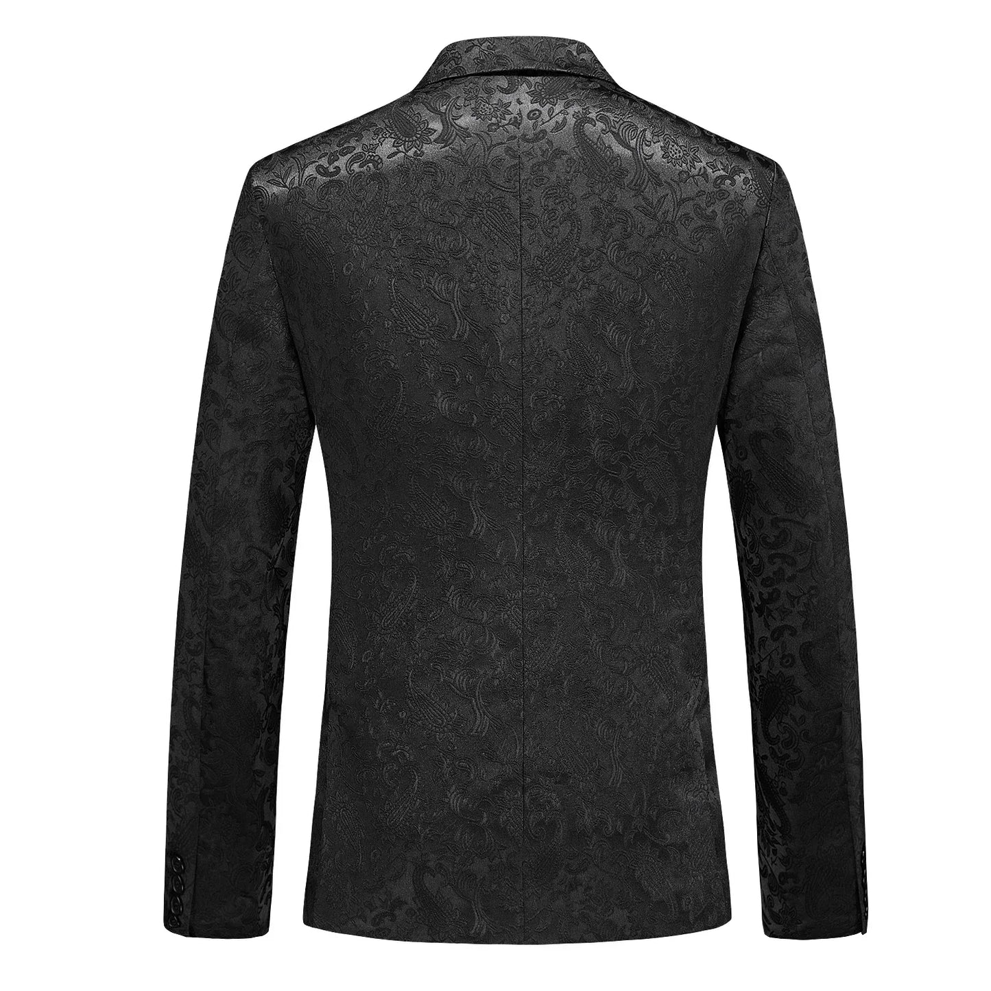 Tuxedo for Mens: Men Business Wedding Host Dark Print 3 Pcs Set / Male Slim Fit