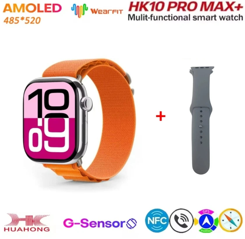 HK10 Pro Max  AMOLED Smart Watch Men WiFi Bluetooth Call ChatGPT Compass G-Sensor Photo Album Sport Smartwatch for Android IOS