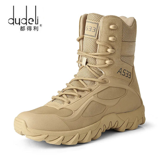 Men Brand Military Leather Boots Special Force Tactical Desert Combat Men's Boots