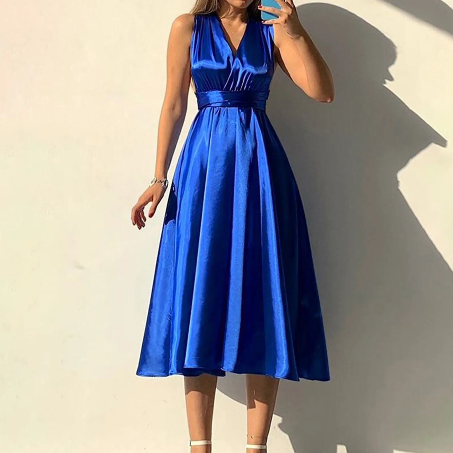 Evening wear Dresses: Backless Sleeveless Women'S Dress Long Maxi Female