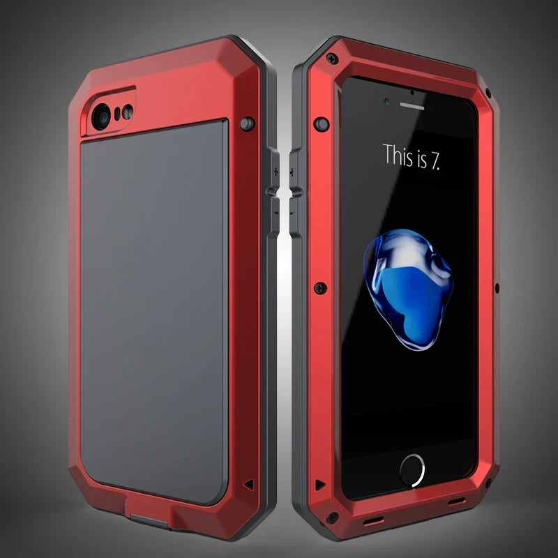 Heavy Duty Protection Armor Metal Phone Case for iPhone 17 16 15 14 13 12 11 Pro XS MAX SE XR X 6 7 Aluminum Shockproof Cover