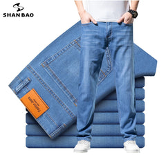 Straight Loose Lightweight Stretch Jeans Classic Style Business