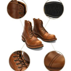 Tooling Work Boots Genuine Leather Luxury Designer Men Shoes Vintage Riding Boots