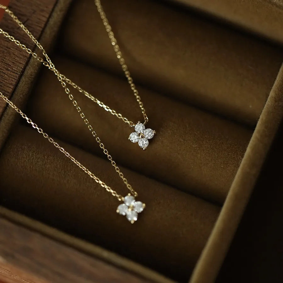 ROXI 100% 925 Sterling Silver Turquoise Crystal Petal Patter Pendant Necklaces For Women Delicate Wedding Jewelry Collar Mujer