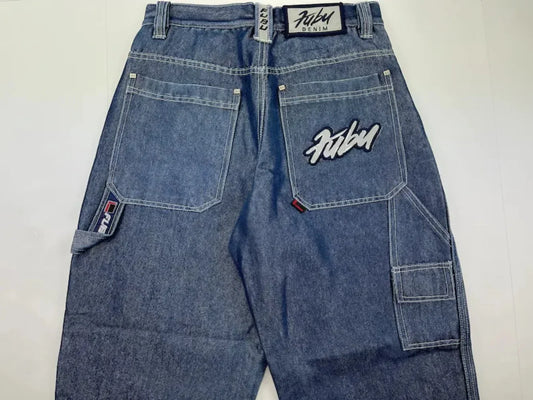 Jeans Men Y2K Hip Hop Letter Graphics Vintage Baggy Harajuku Denim Pants